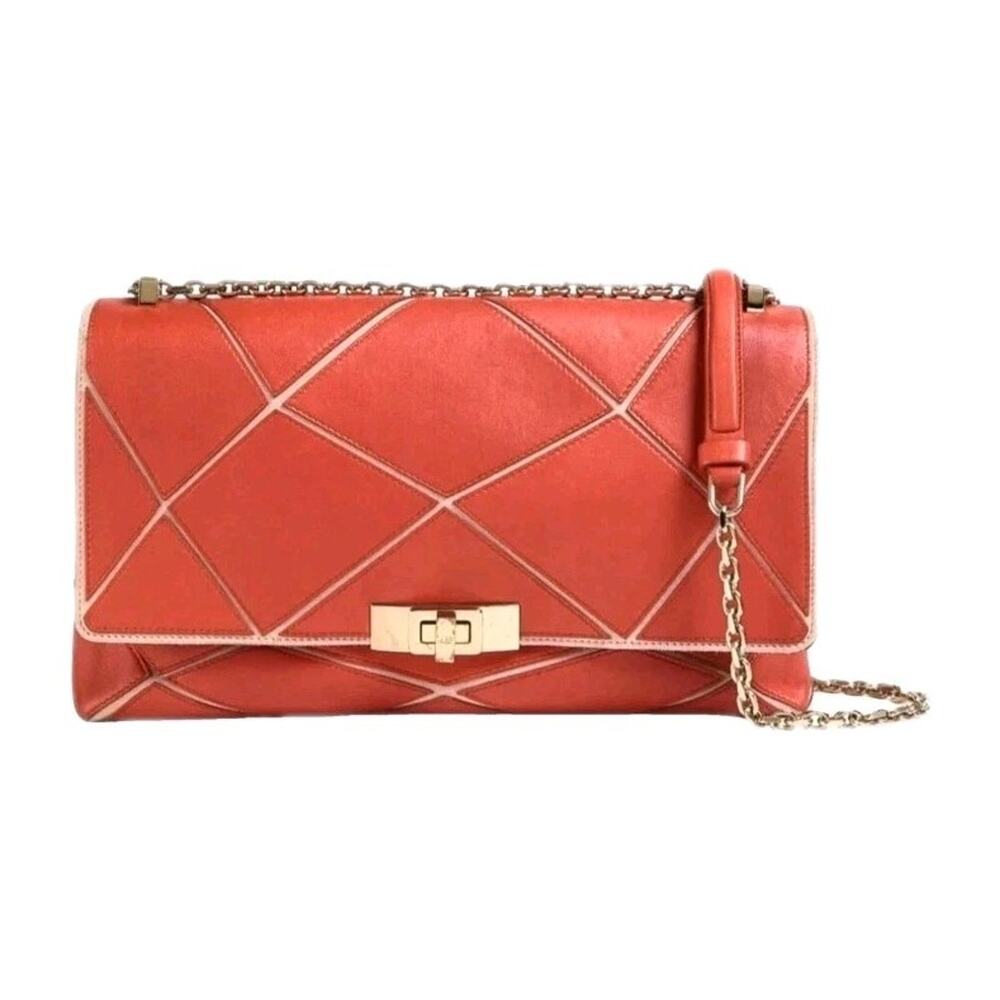 ROGER VIVIER $1533 Leather Prismick Shoulder Bag Turn Lock Made in Italy